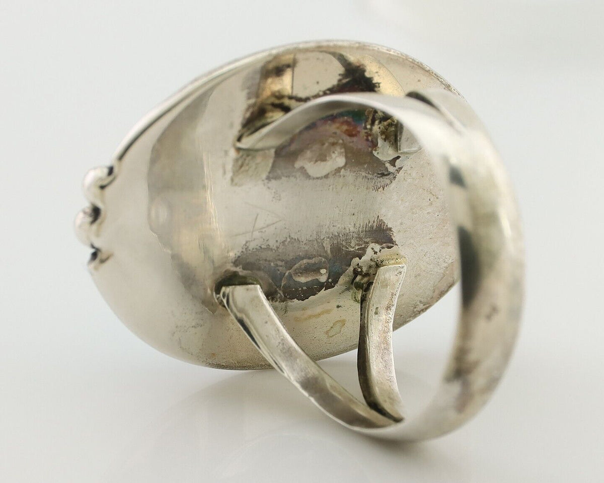 Navajo Turquoise Ring 925 Silver Handmade Native American Artist C.80's