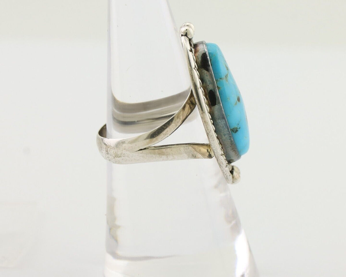 Navajo Turquoise Ring 925 Silver Handmade Native American Artist C.80's