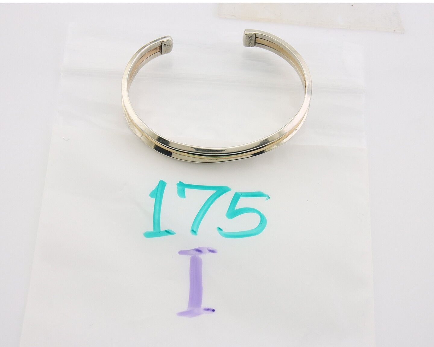 Navajo Bracelet 925 Silver & 12K Gold Cuff Artist Signed TAHE C.80's