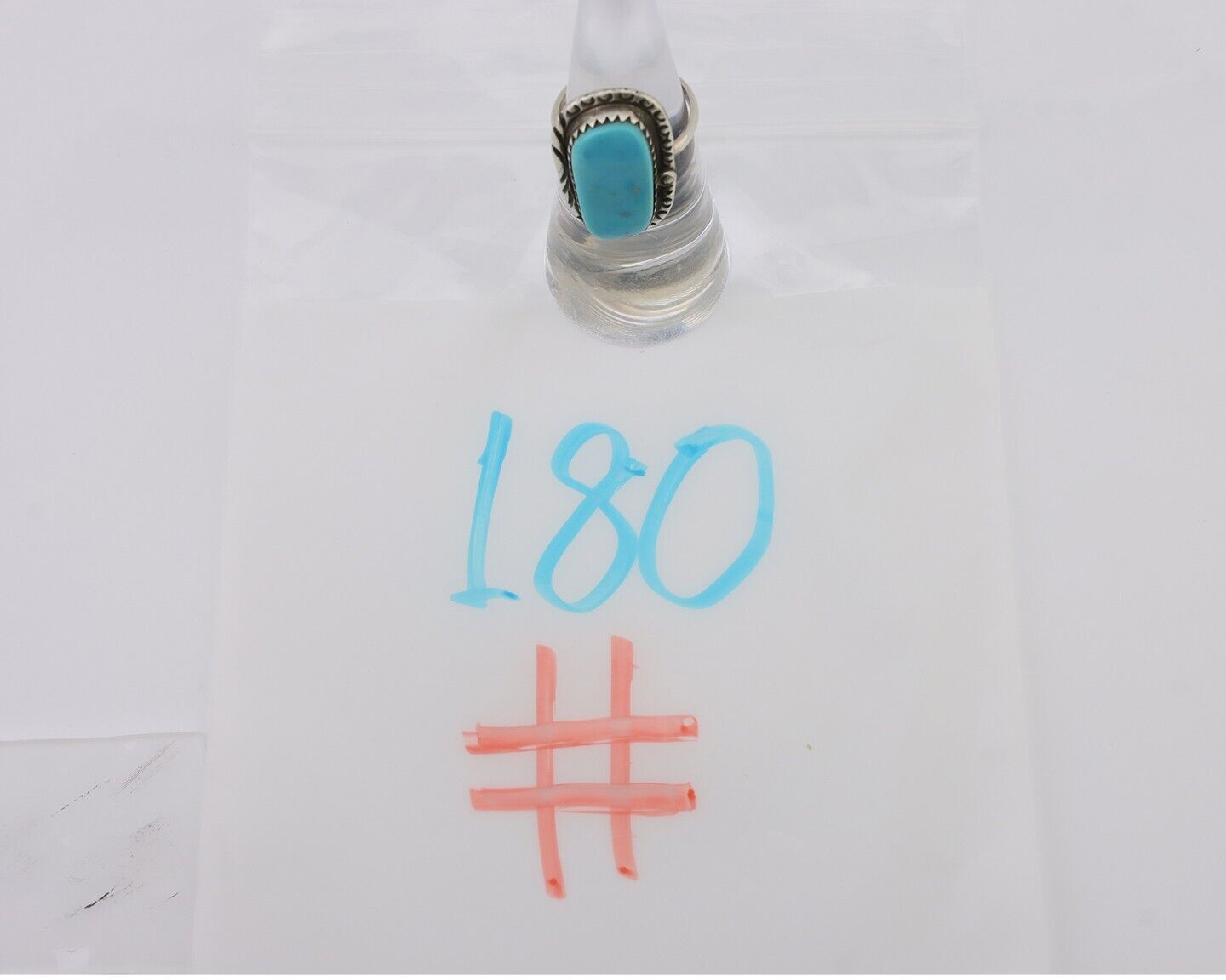 Navajo Ring 925 Silver Natural Turquoise Native American Artist C.80's
