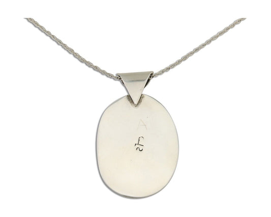 Navajo Necklace 925 Silver Natural Turquoise Artist Signed SLJ? C.80's