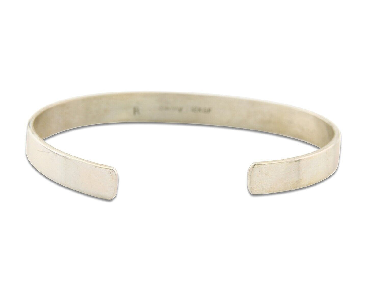 Navajo Bracelet 925 Silver & 12k Yellow Gold Filled Signed R C.80's