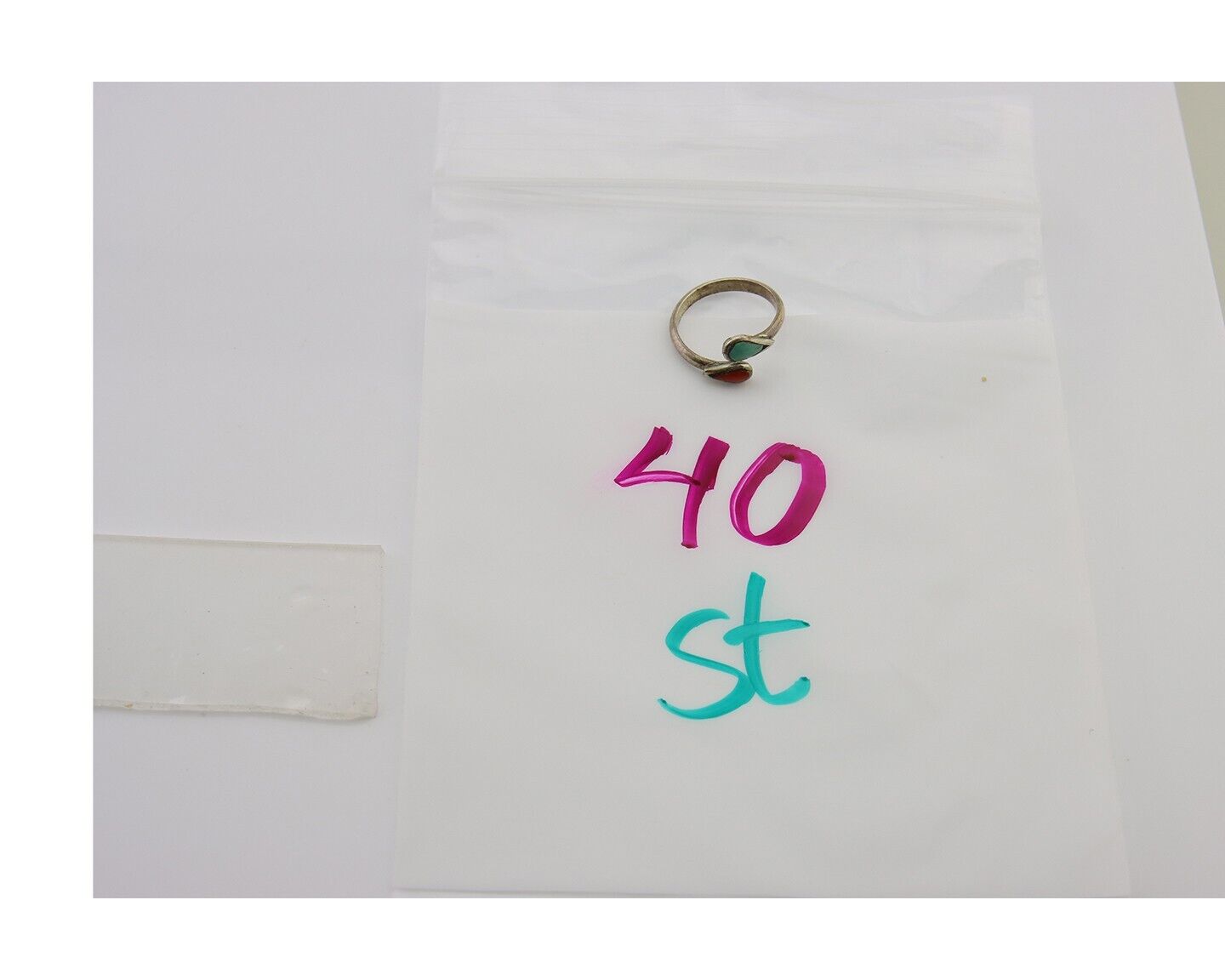 Navajo Handmade Ring 925 Silver Turquoise & Coral Native Artist C.80's