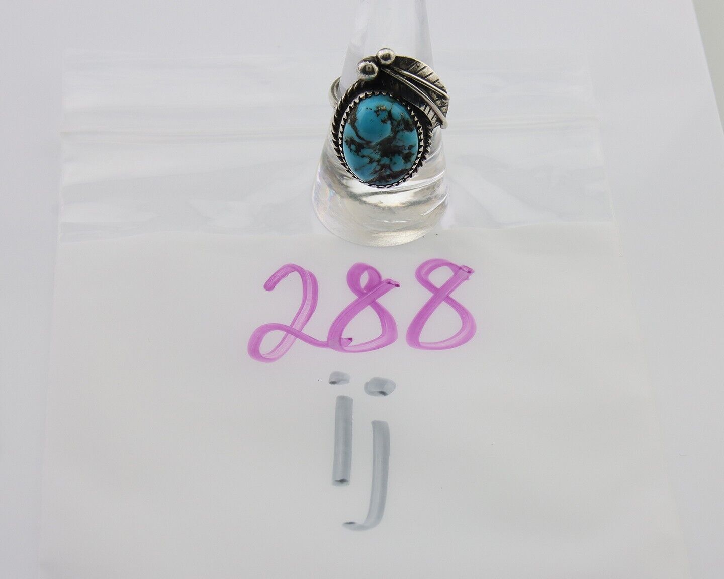 Navajo Handmade Ring 925 Silver Natural Turquoise Native Artist C.80's