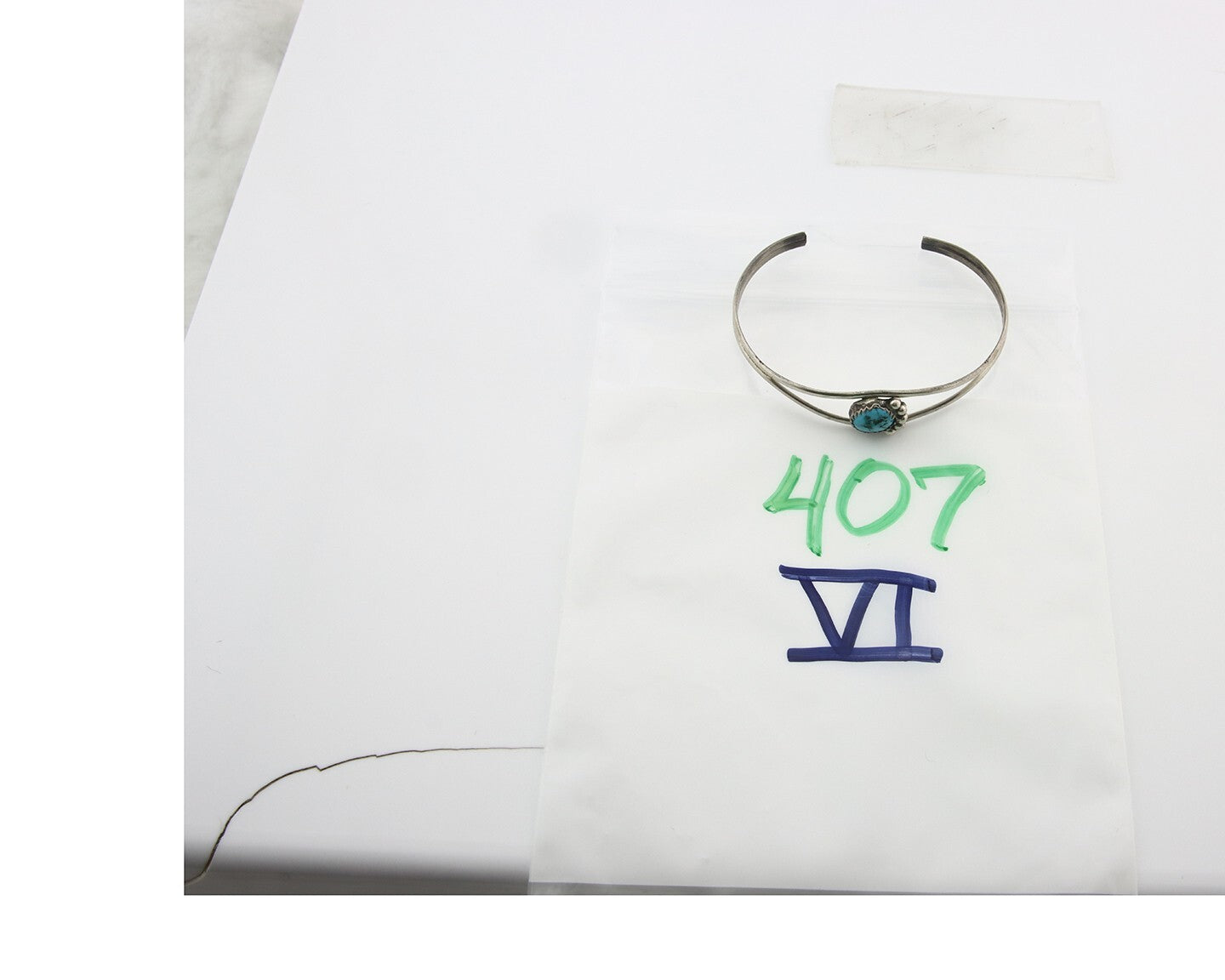 Vintage Navajo Bracelet 925 Silver Blue Turquoise Handmade Signed P