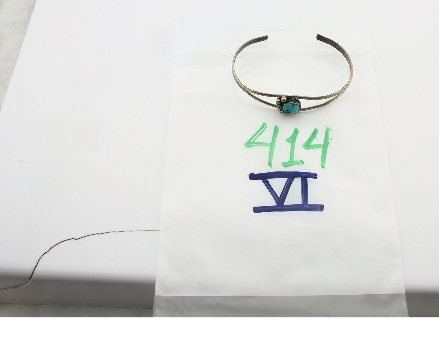 Vintage Navajo Bracelet 925 Silver Blue Turquoise Handmade Signed P