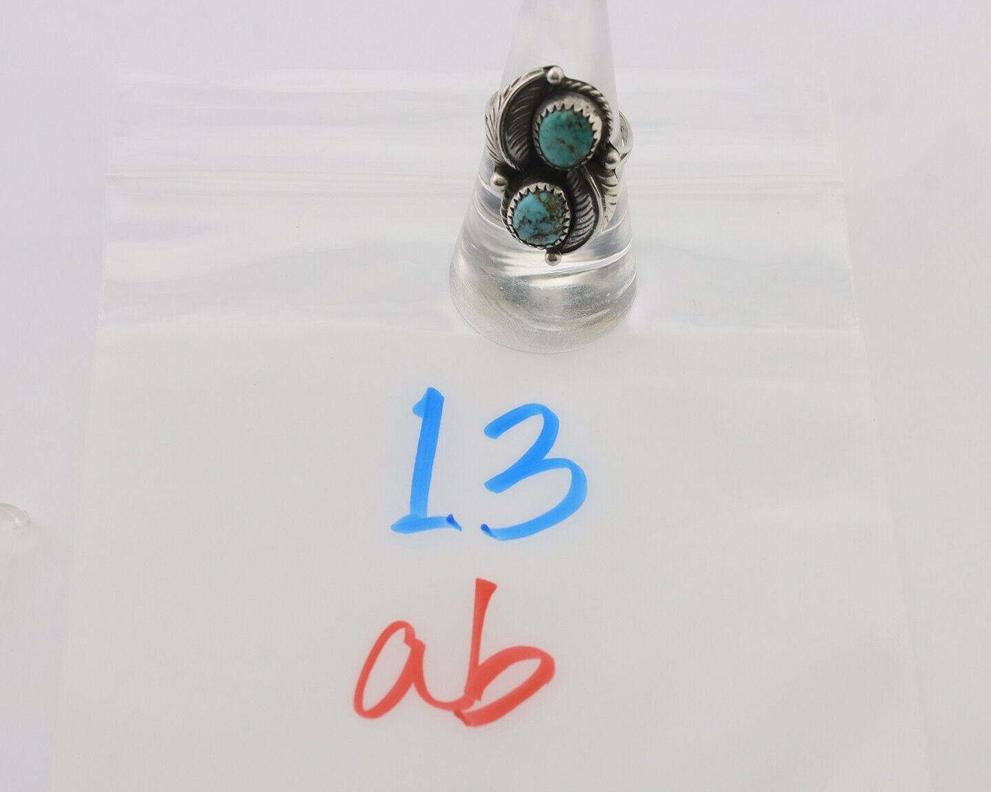 Navajo Ring 925 Silver Natural Blue Turquoise Native Artist Signed Montoya C.80s
