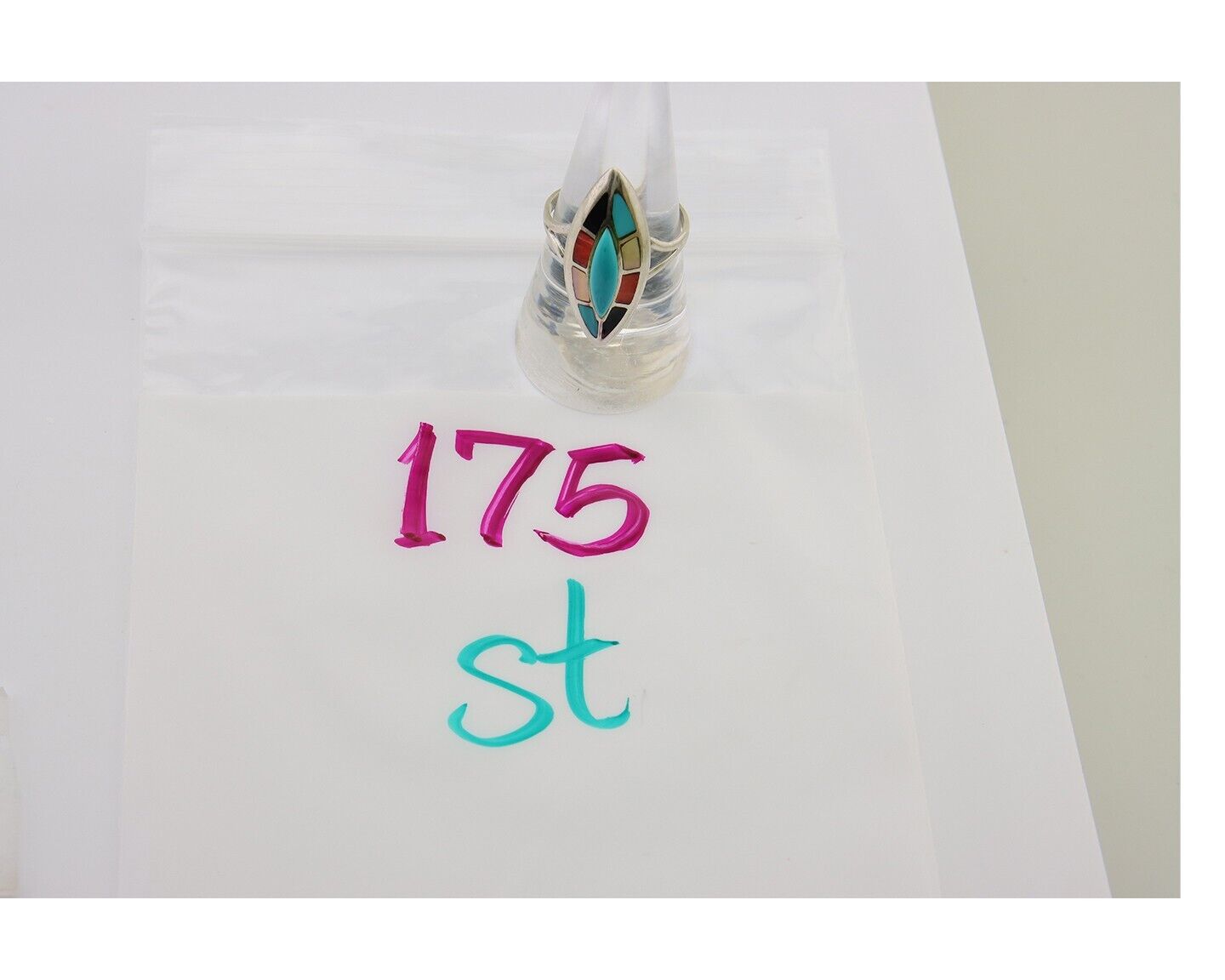 Navajo Ring 925 Silver Turquoise Shell Onyx Spiney Oyster Native Artist C.80's