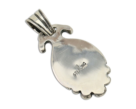 Navajo Pendant 925 Silver Natural Turquoise Artist Signed RB C.80's