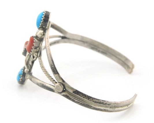 Navajo Cuff Bracelet Sterling Silver Natural Gemstone Vintage Native American