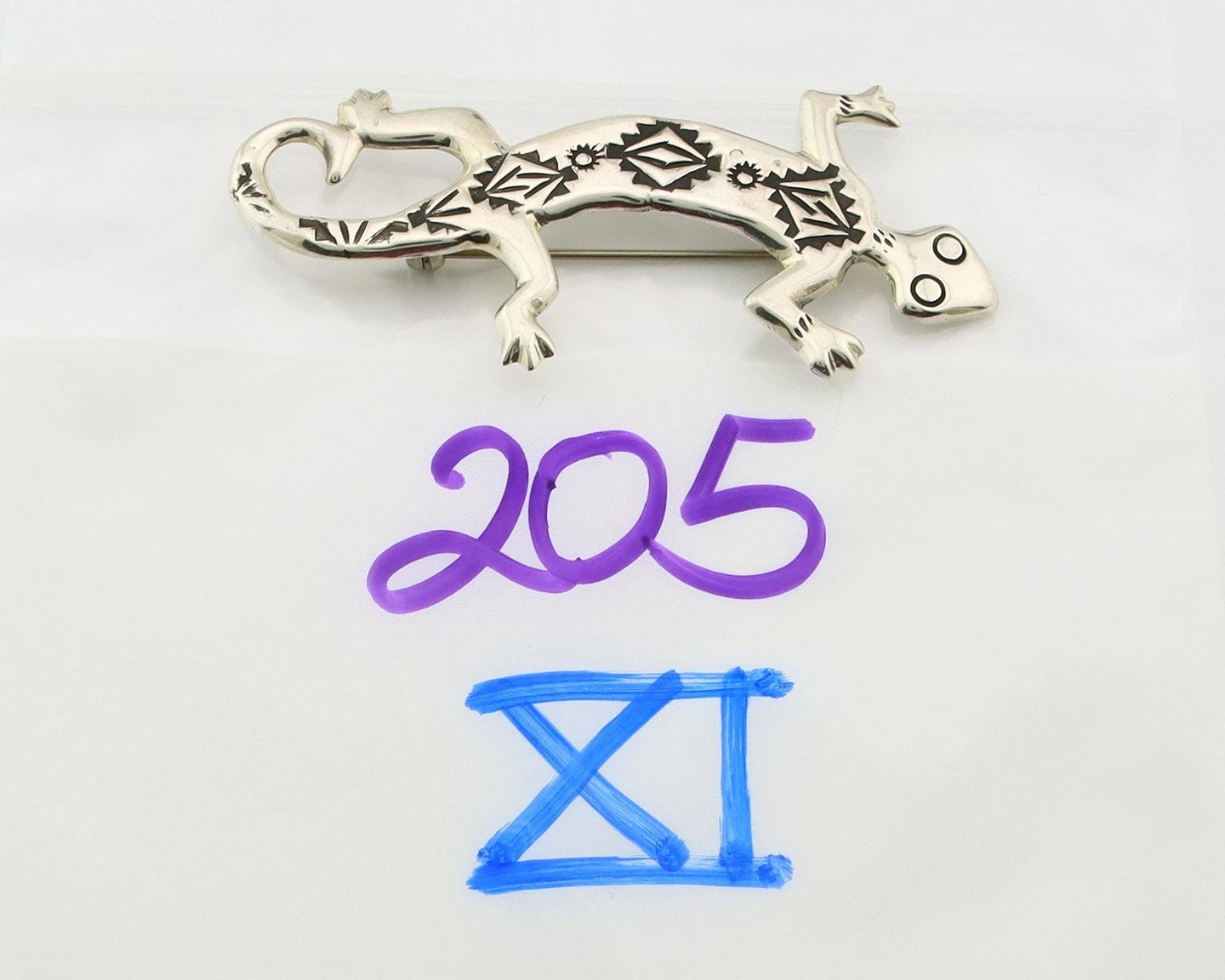 Navajo Handmade Lizard Pin Sterling Silver Vintage Artist