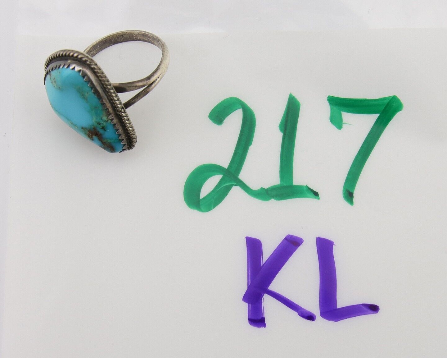 Navajo Handmade Ring 925 Silver Natural Turquoise Native Artist C.80's