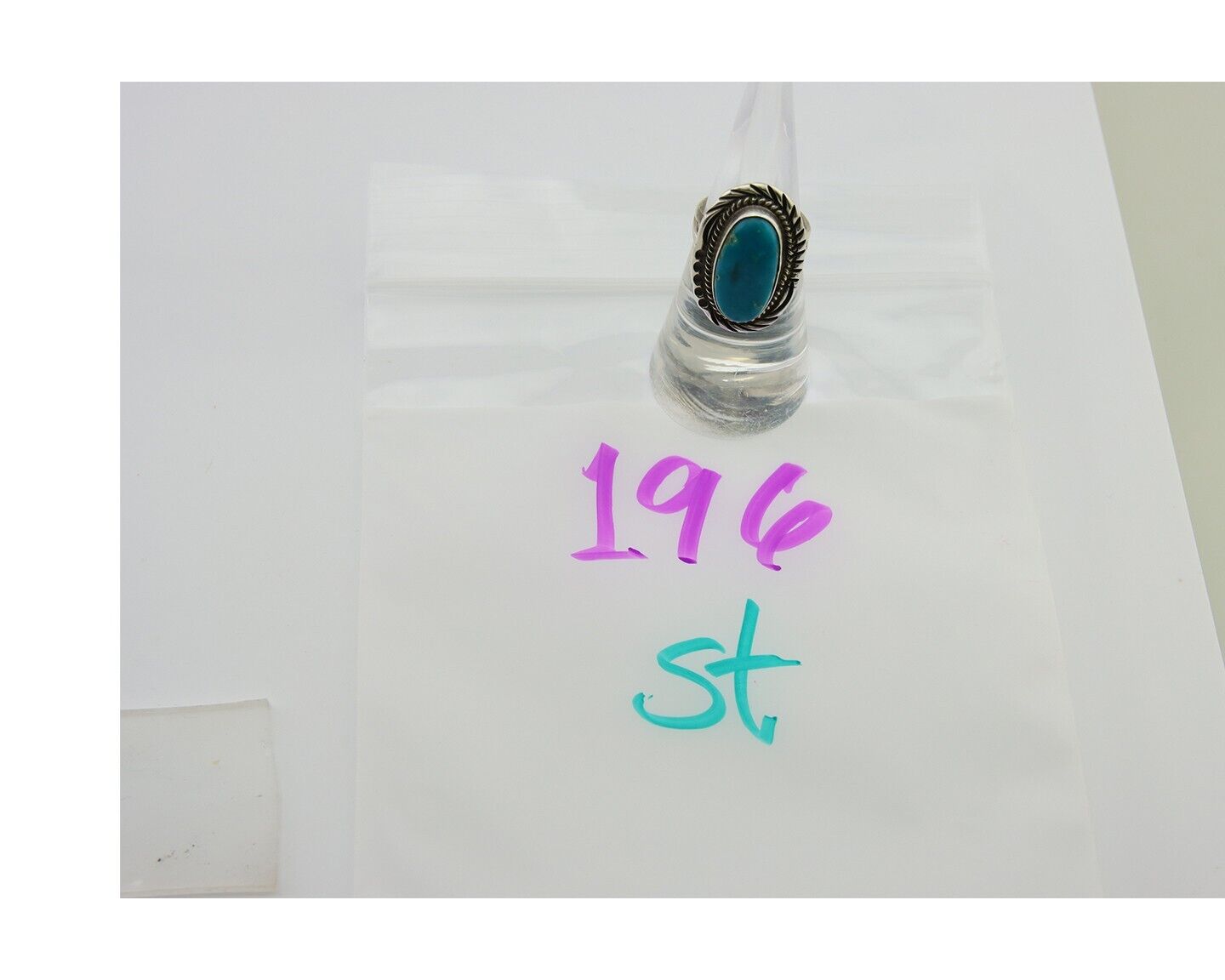 Navajo Ring 925 Sterling Silver Turquoise Native American Artist C.80's