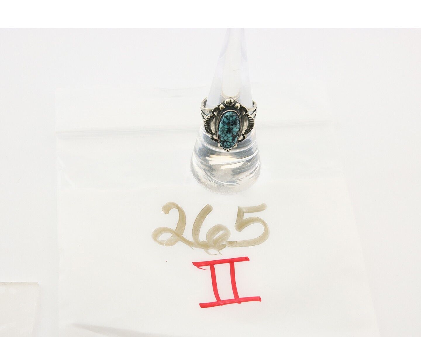 Navajo Ring 925 Sterling Turquoise Handmade Native Artist C.80's Size 7.0