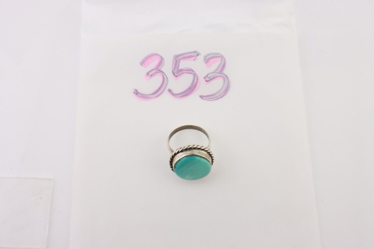 Navajo Handmade Ring 925 Silver Turquoise Native American Artist C.80's