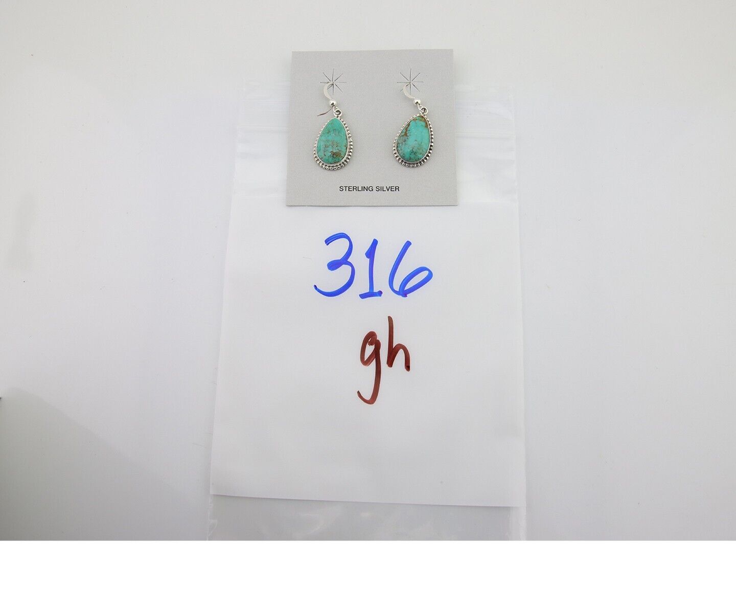 Navajo Dangle Earrings 925 Silver Natural Turquoise Artist Signed Montoya C.80's