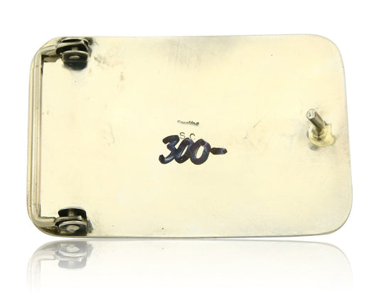 Navajo Belt Buckle 925 Sterling Silver Kokopelli Artist Signed SC 2x3 C.80's