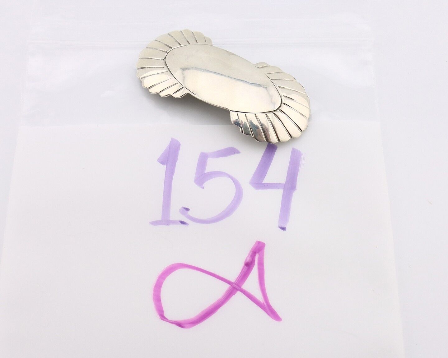 Women's Navajo Hair Clip Hand Stamped 925 Silver Artist Signed C Montoya C.80's