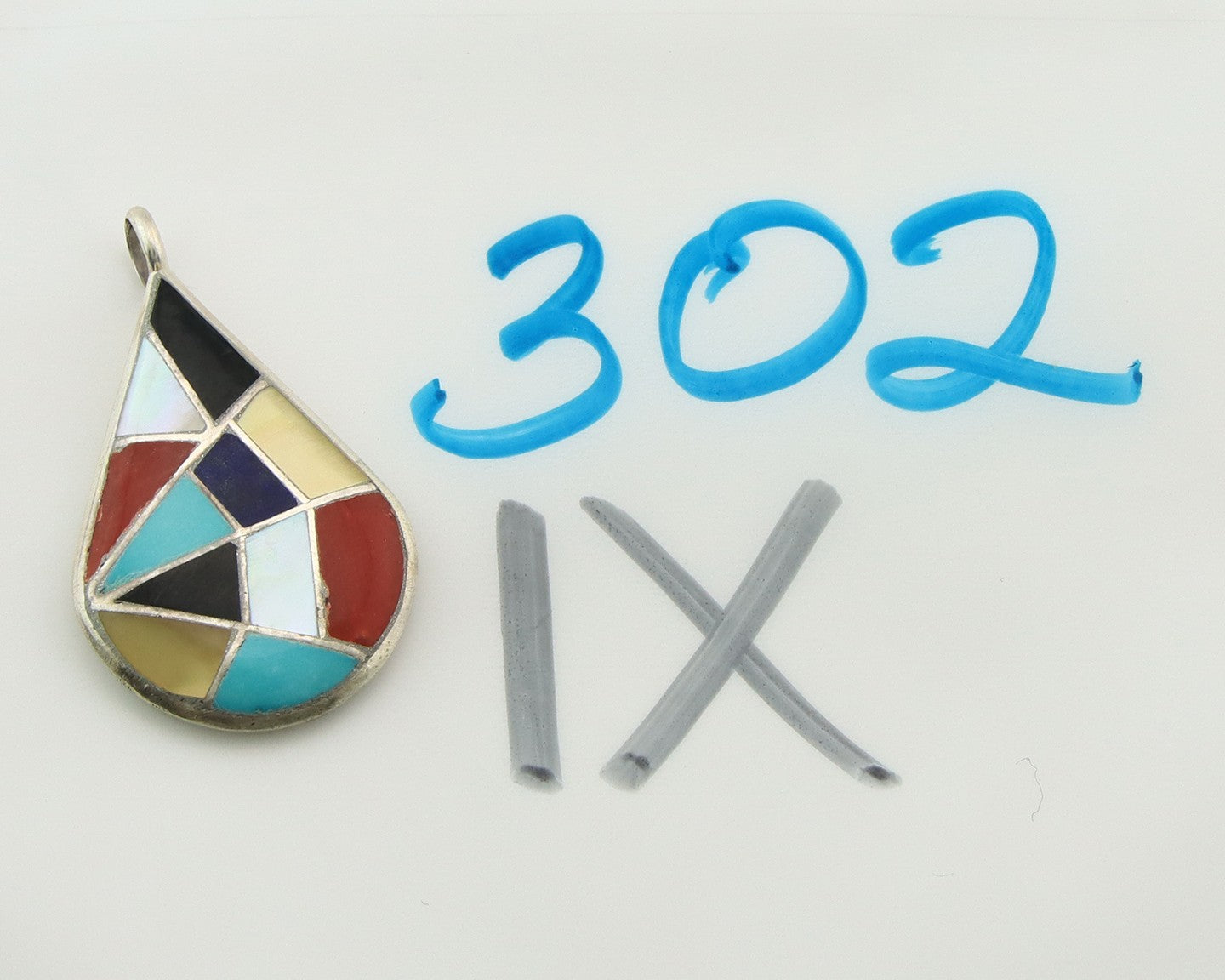 Zuni Cross Pendant Sterling Natural Gemstone Authentic Traditional Signed MLK