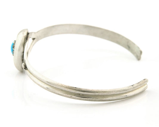 Navajo Cuff Bracelet Sterling Silver Authentic Natural Turquoise Native American