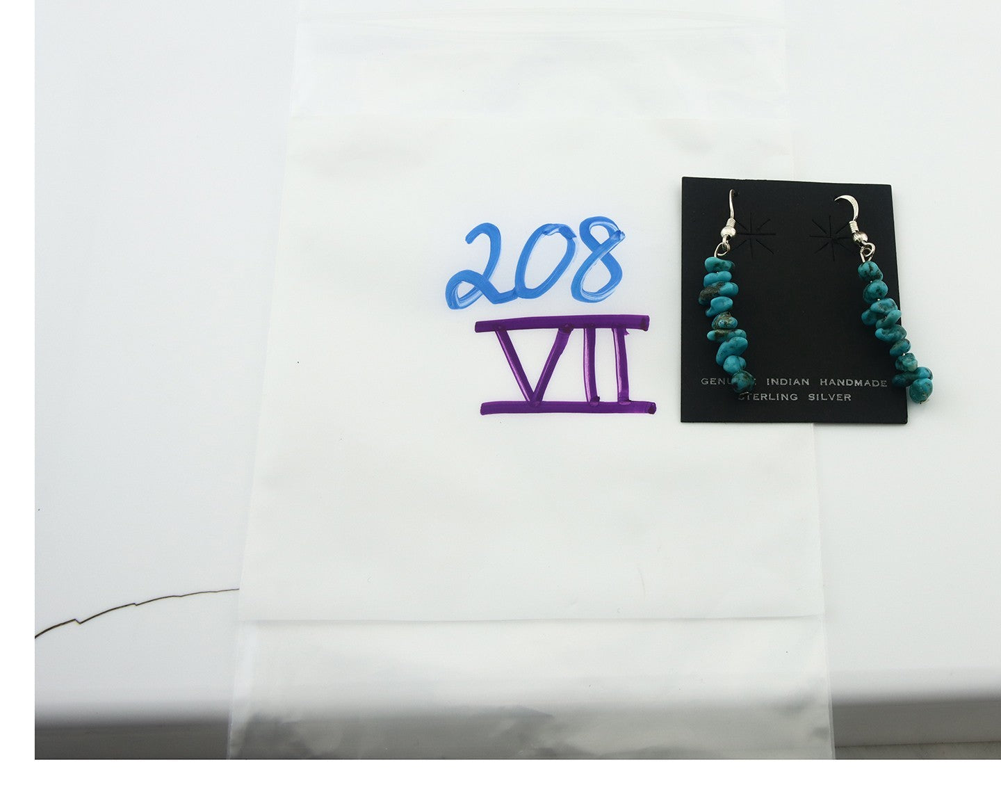 Navajo Earrings Sterling Silver Turquoise Dangle Vintage Authentic