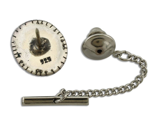 Navajo Tie Tack 925 Silver Natural Mined Turquoise Native American Artist C.80's