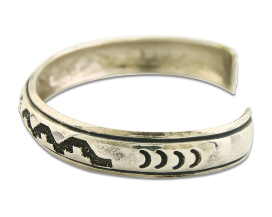 Navajo Bracelet 925 Silver Handmade Cuff Artist Signed Tommy Singer C.80's