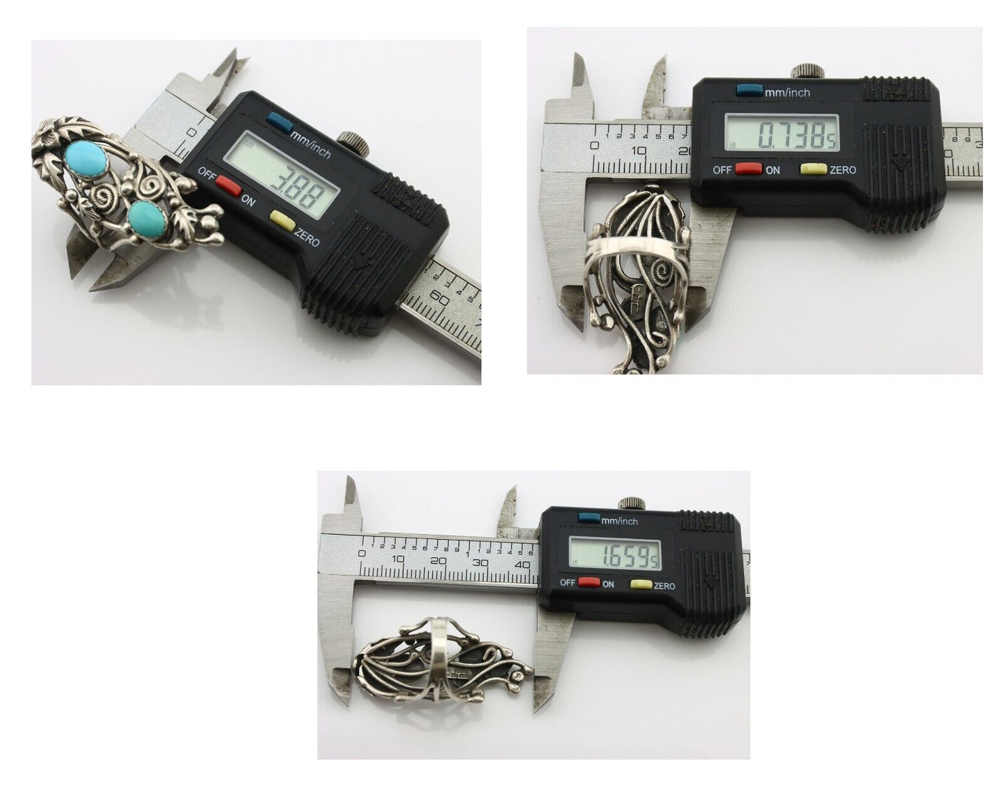 Navajo Ring 925 Silver Sleeping Beauty Turquoise Artist Signed C.80's