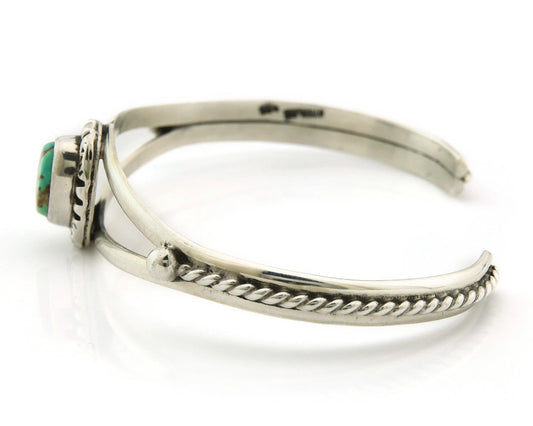 Navajo Cuff Bracelet Sterling Silver Vintage Turquoise Handmade Signed Gecko