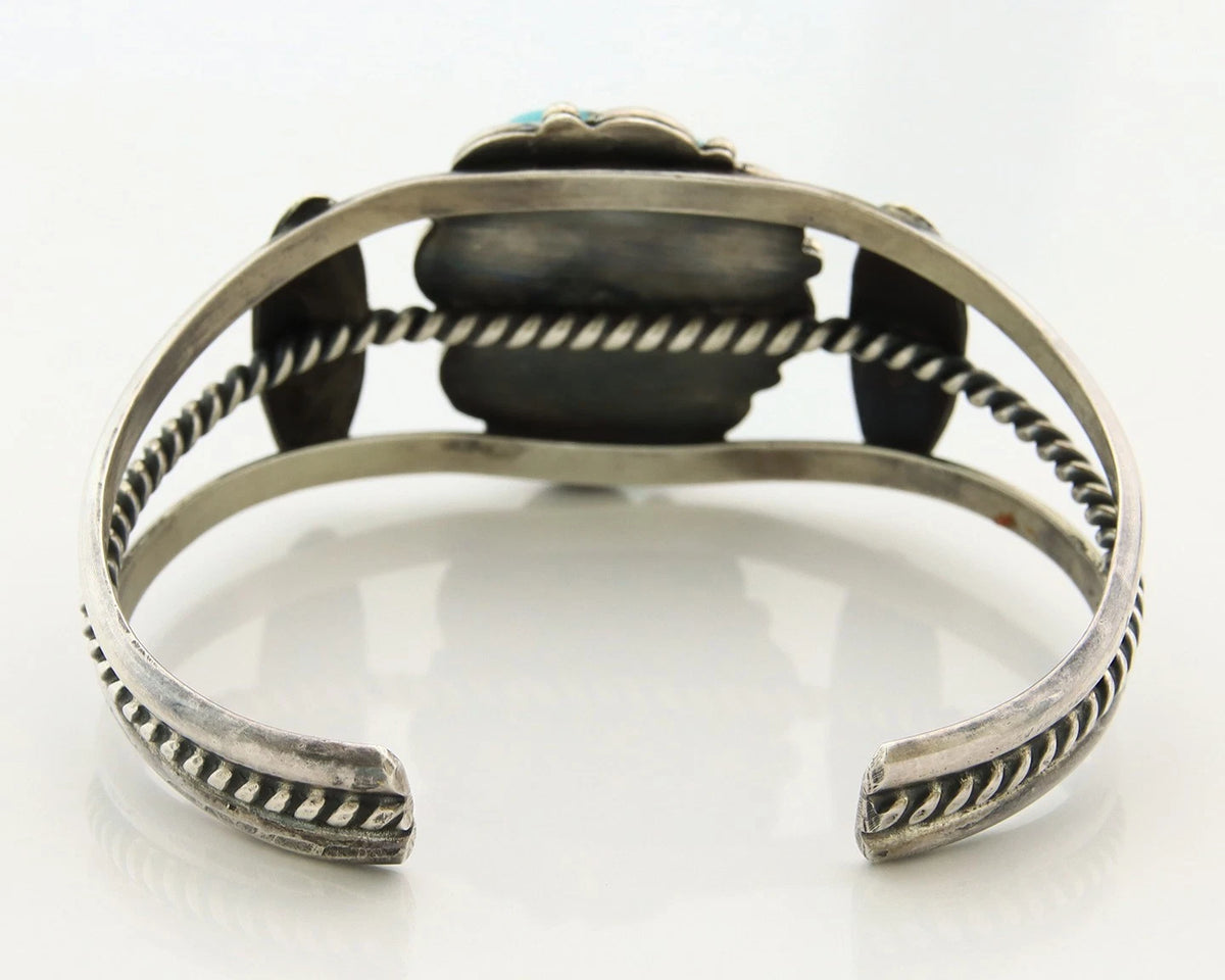 Navajo Cuff Bracelet 925 Sterling Silver Handmade Vintage Signed DK