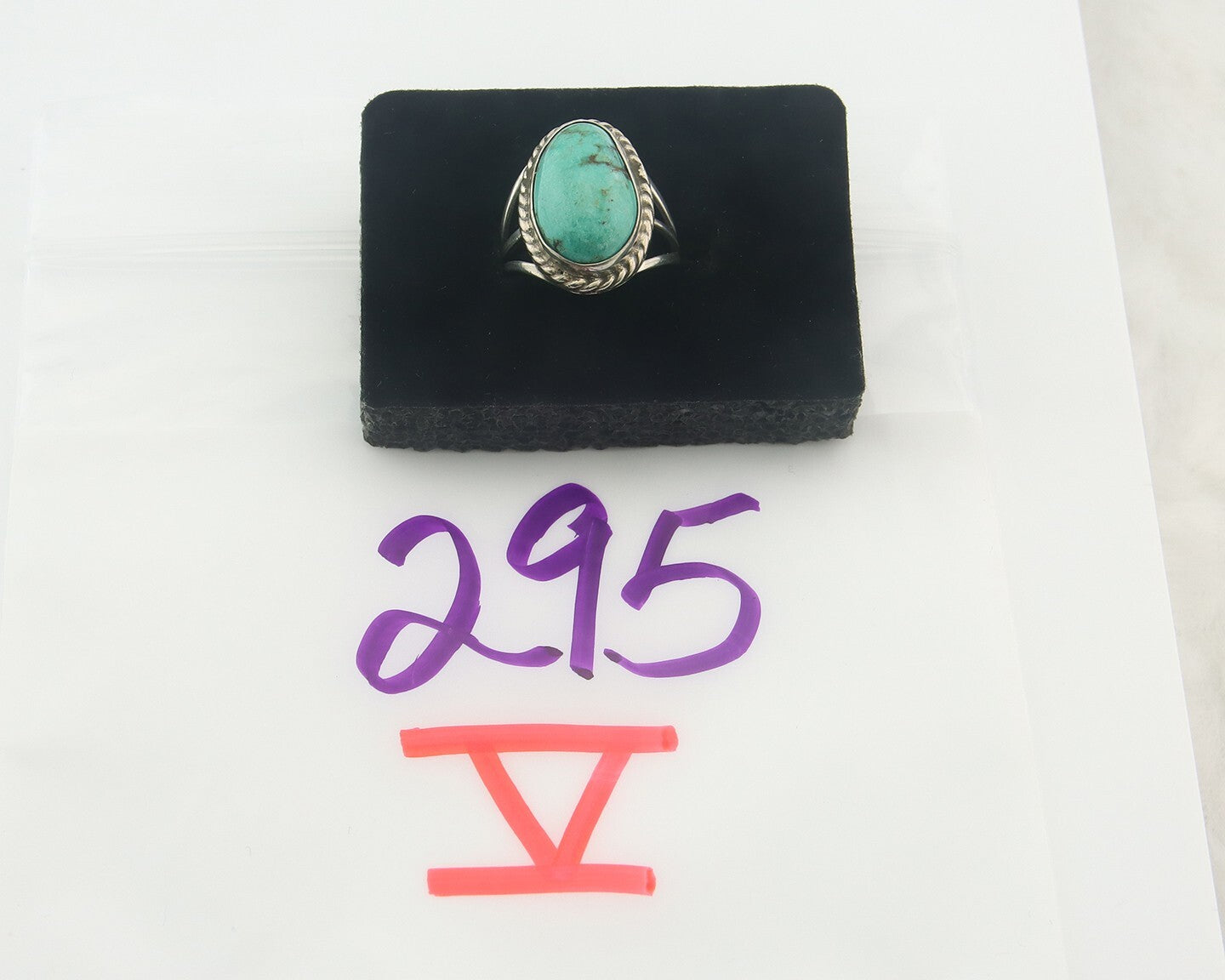 Vintage Navajo Ring 925 Sterling Authentic Santa Rita Turquoise Size 6.5