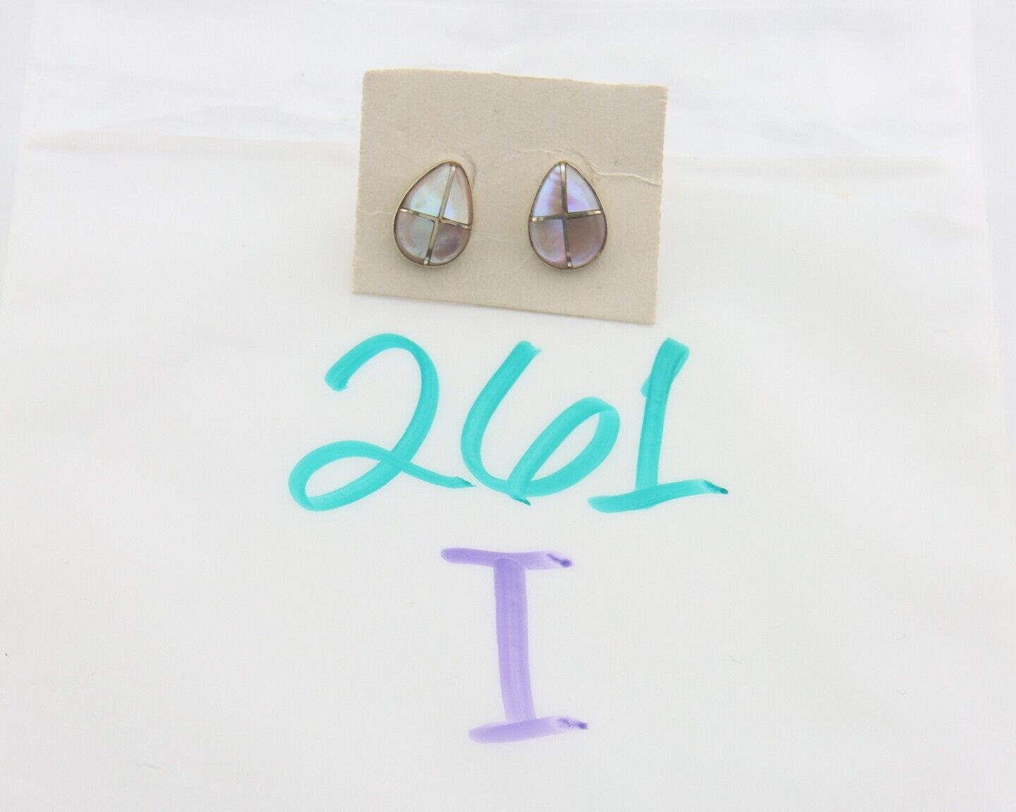 Navajo Earrings 925 Silver Pink Mussel Native American Artist C.80's