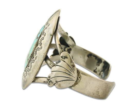 Vintage Navajo Bracelet 925 Silver Turquoise Handmade Authentic Signed M Montoya