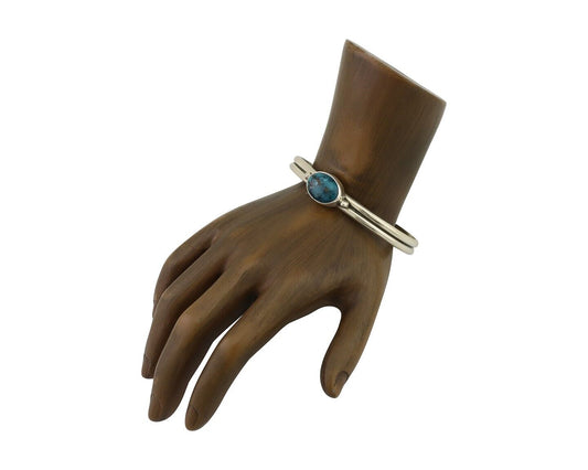 Navajo Cuff Bracelet 925 Silver Natural Blue Turquoise Native American C.80's
