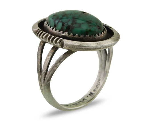 Navajo Ring 925 Silver Turquoise Artist Siged William Denetdale C.80's