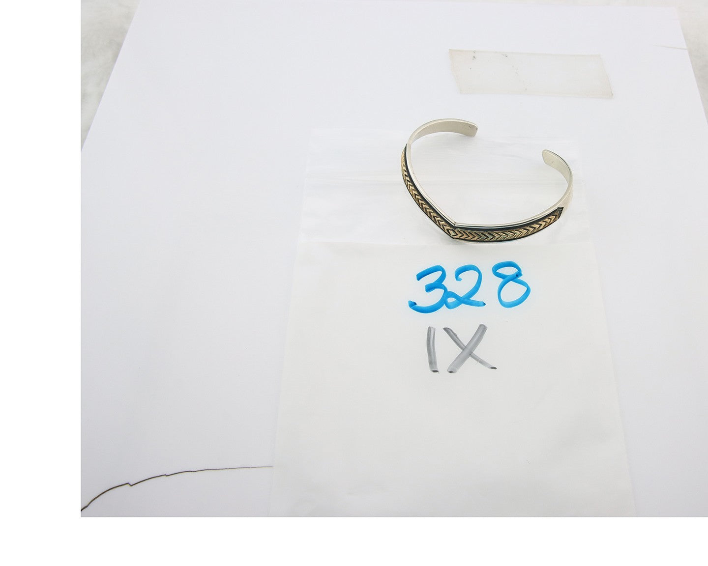 Navajo Cuff Bracelet Sterling Silver & Gold Vintage Signed RL