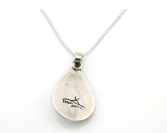 Navajo Necklace Sterling Authentic Gemstone Traditional Signed Teepee