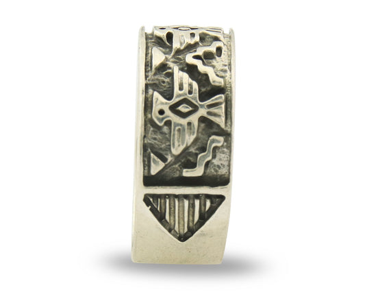 Navajo Band Ring Sterling Silver Vintage Authentic Signed BSM Size 5.0