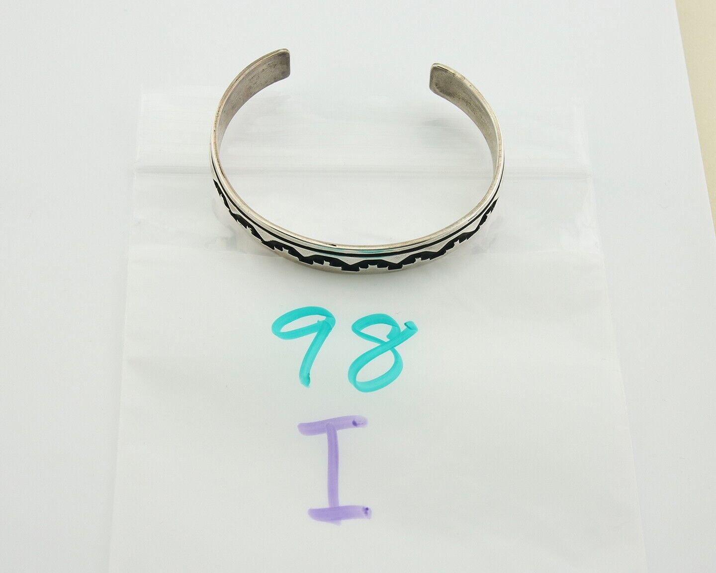 Navajo Bracelet 925 Silver Handmade Cuff Artist Signed Tom Billie C.80's