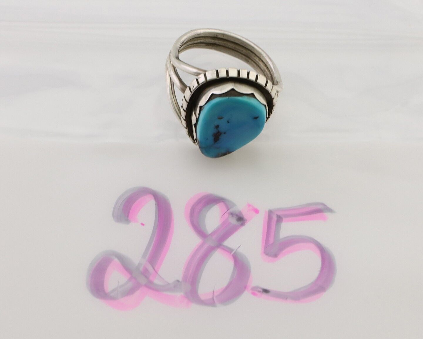 Navajo Handmade Ring 925 Silver Turquoise Artist Signed Tony Guerro C.80's