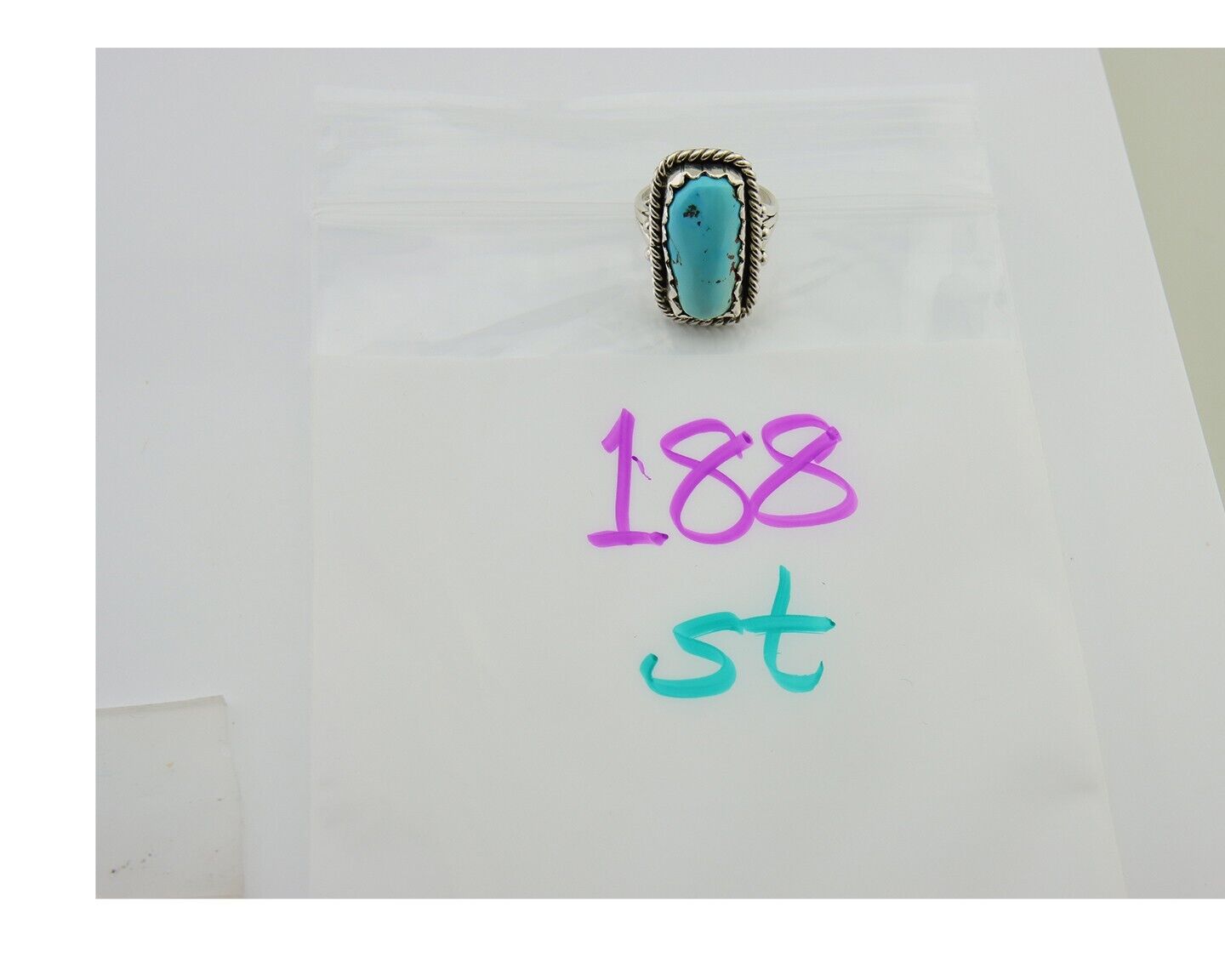 Navajo Ring 925 Silver Turquoise Artist Signed JBJ C.80's