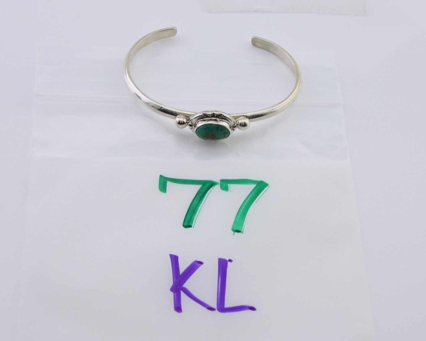 Navajo Bracelet 925 Silver Natural Turquoise Native American Artist C.80's
