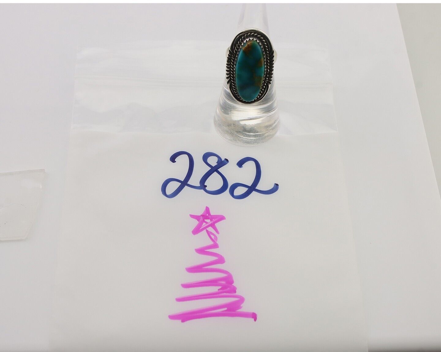 Navajo Ring 925 Silver Natural Blue Turquoise Native American Artist C.80's