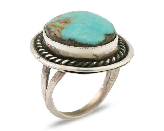 Navajo Handmade Ring 925 Silver Turquoise Native American Artist C.80's