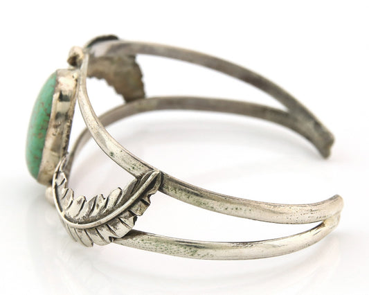 Navajo Bracelet Sterling Silver Turquoise Native American Artist Handmade