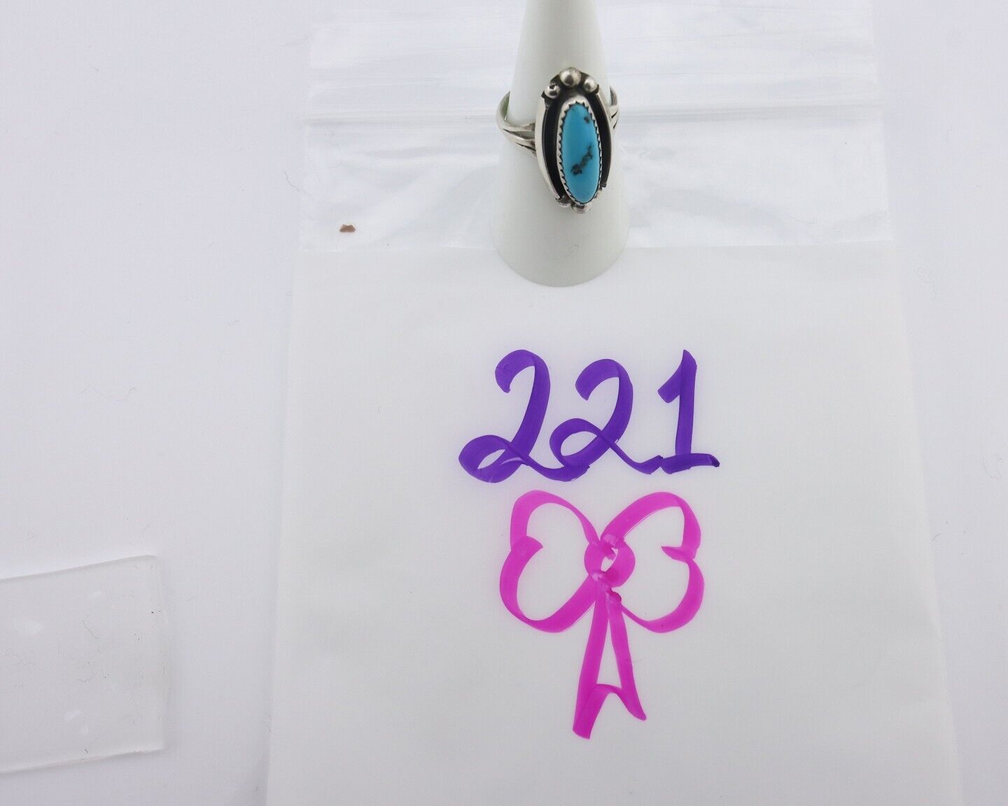 Navajo Ring .925 Silver Sleeping Beauty Turquoise Signed SkyStone Creations C80s