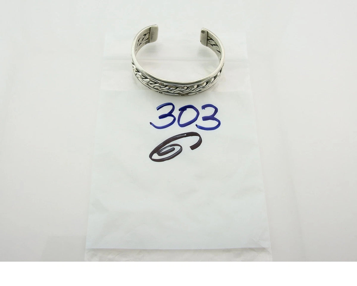 Navajo Cuff Bracelet 925 Sterling Silver Vintage Hand Stamped