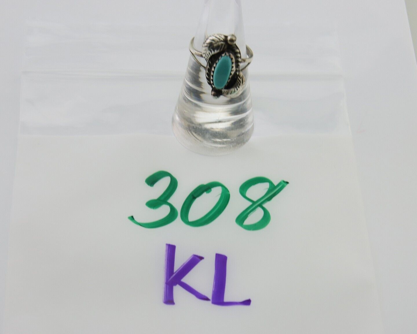 Navajo Ring 925 Silver Natural Blue Turquoise Native American Artist C.80's