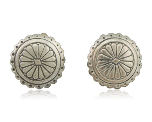 Navajo Small Shield Earrings 925 Silver Native American Artist C.80's