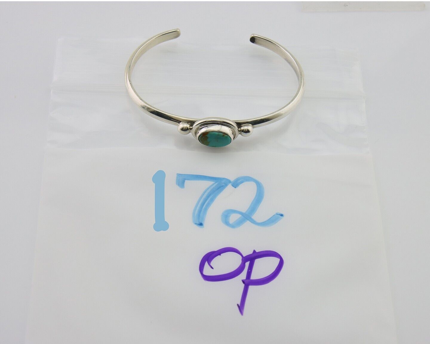 Navajo Kingman Turquoise Bracelet 925 Silver Artist Native American C.80's